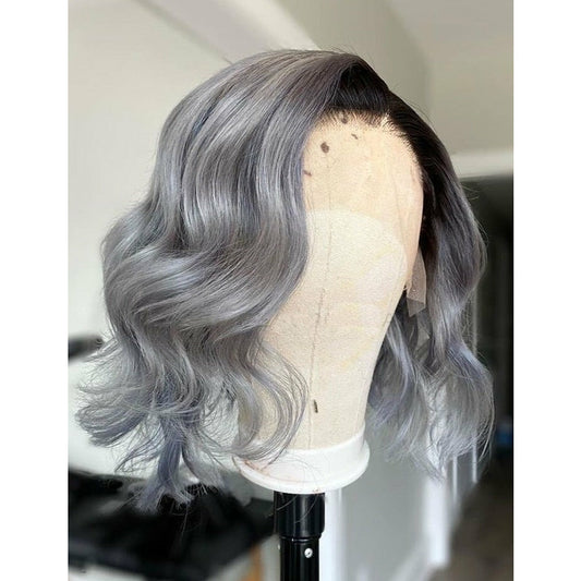 white mist human hair wig