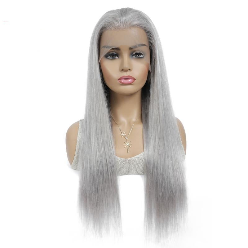Silver Human Hair Wig 